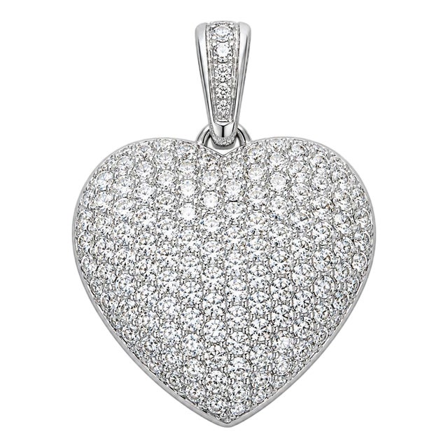 Platinum Heart Pendant For Sale