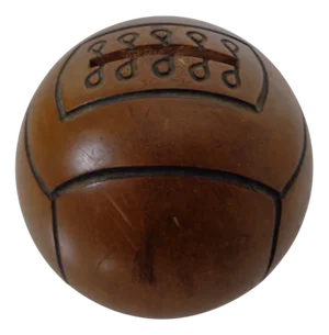 German Wooden Football Money Box with Key, 1930s