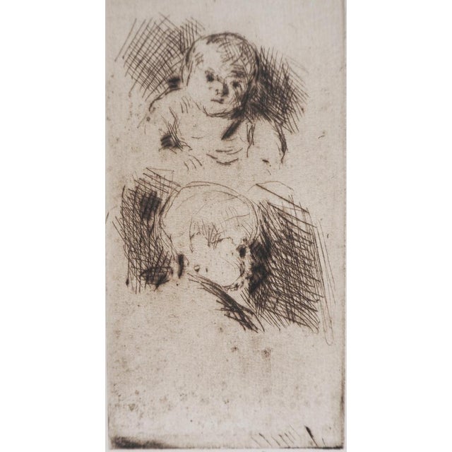 Maximilien Luce, La Fratrie (Study of Four Children), 1890, Original Signed Etching For Sale - Image 5 of 6