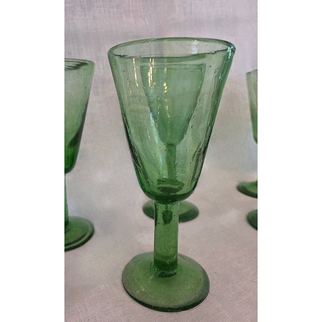 Handblown Glass Goblets & Pitcher For Sale In New York - Image 6 of 7