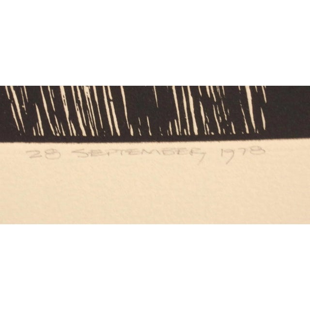 1970s Malcolm Childers "Wooden Mastadon" Old Barn Signed Unframed Etching, 1978 Edition of 50 For Sale - Image 5 of 8