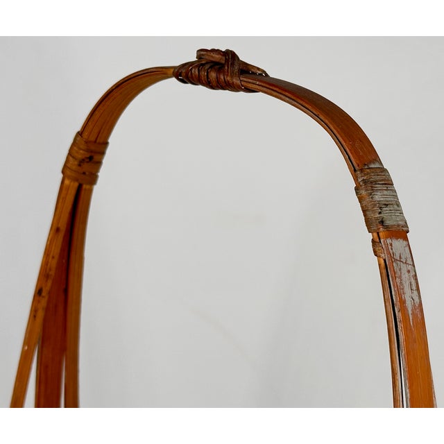 1930s Japanese Ikebana Hanakago Woven Bamboo Flower Basket For Sale - Image 6 of 14