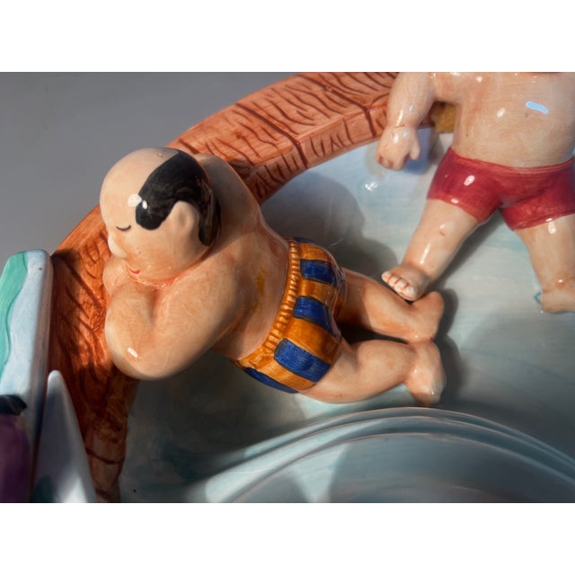 Ceramic Chips & Dip Ski Lodge Hot Tub Party Platter 1995 Lotus Mint Condition For Sale - Image 7 of 9