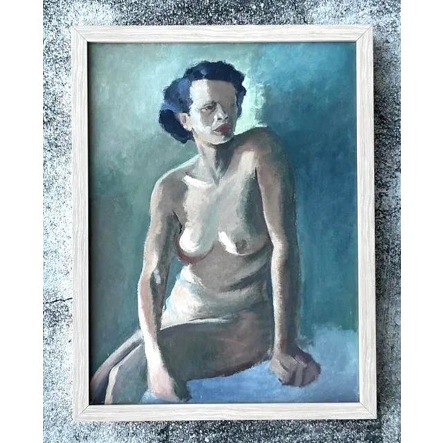 Vintage Original Nude Portrait Oil in Canvas For Sale - Image 10 of 12