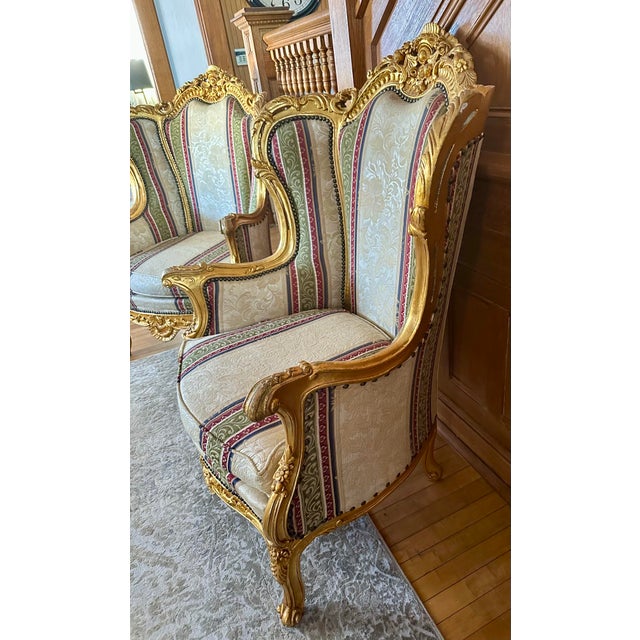 Wood Vintage Baroque Heavily Carved Gilt Wood Chair (4 Available) For Sale - Image 7 of 11