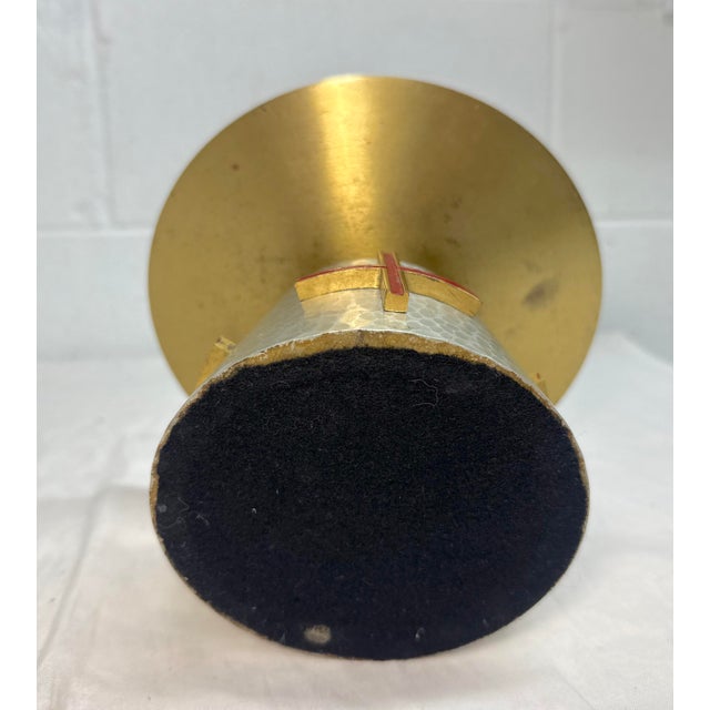 Bronze Antique Enameled Bronze Christian Catholic Liturgical Vessel Altar Receiver Bowl For Sale - Image 8 of 9
