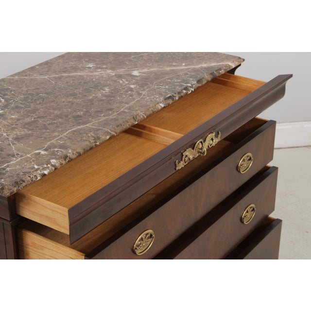 2000 - 2009 Henkel Harris Model 191 Marble Top Mahogany Chest For Sale - Image 5 of 16