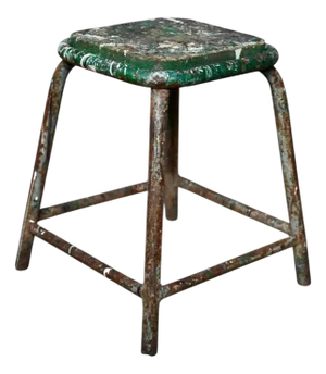 Vintage Industrial Patinated Stool