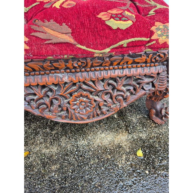 Brown Antique Anglo Indian Low Meditation Chair For Sale - Image 8 of 10