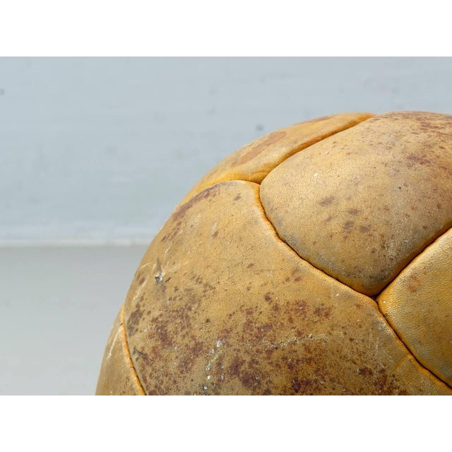 Vintage Leather Medicine Ball, 1940s For Sale - Image 6 of 11