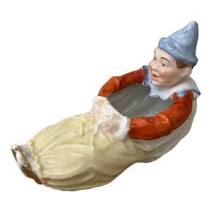 Vintage Germany Porcelain Figural Clown Catch All/Decorative Piece