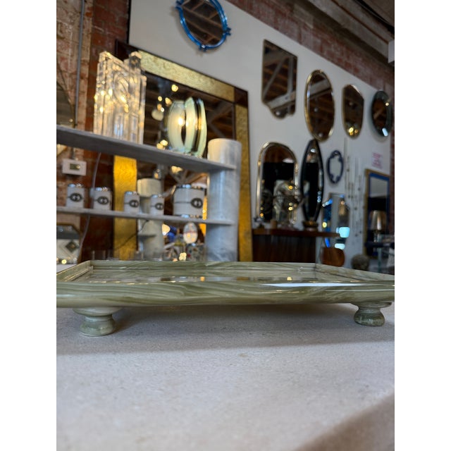 Italian Italian Marble Drink Set With Tray and Six Goblets, 1970s For Sale - Image 3 of 10