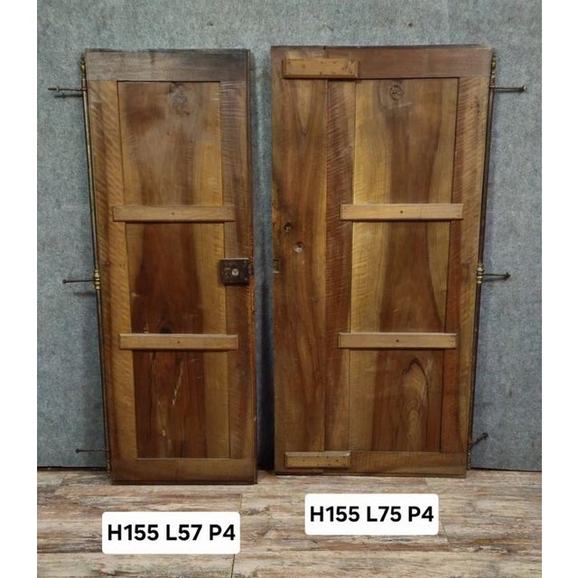 Antique Walnut Cabinet Doors, 1890s, Set of 2 For Sale - Image 9 of 11