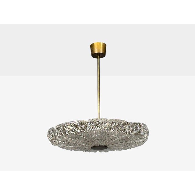 1960s 1960s Carl Fagerlund, Pendant Light, Textured Glass, Brass For Sale - Image 5 of 15