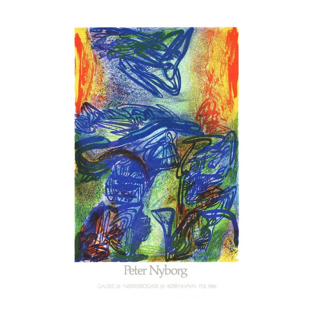 1986 Peter Nyborg 'Untitled' Contemporary Denmark Offset Lithograph For Sale