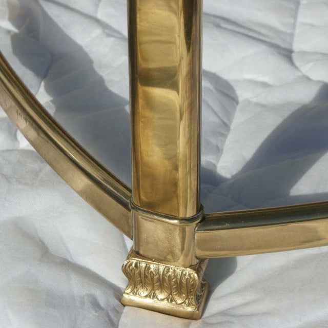 Neoclassical Neo Classical Italian Brass and Glass Coffee Table For Sale - Image 3 of 4