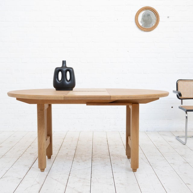 Mid-Century Modern Dining Oak Dining Table by Guillerme Et Chambron for Votre Maison, 1950s For Sale - Image 3 of 13