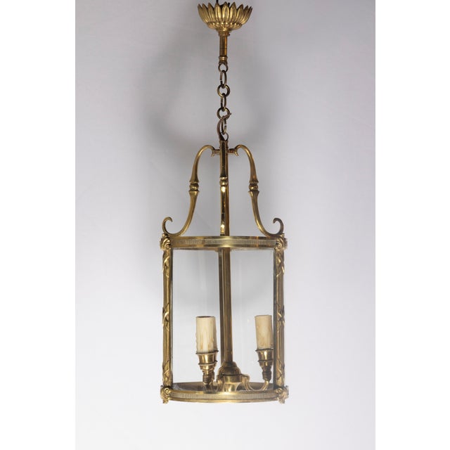 Mid 20th Century 20th Century French Brass and Glass Lantern For Sale - Image 5 of 12