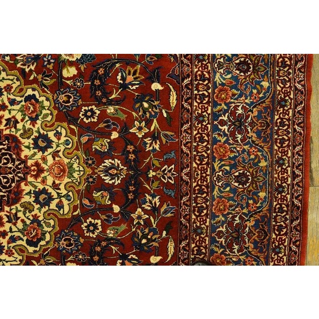 Magistral Red Rust Color and Lovely Floral Patters Desing Persian Isfahan Rug For Sale In New York - Image 6 of 7