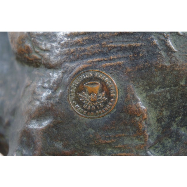 Antique Auguste Moreau French Bronze Seated Young Woman Sculpture For Sale - Image 11 of 13