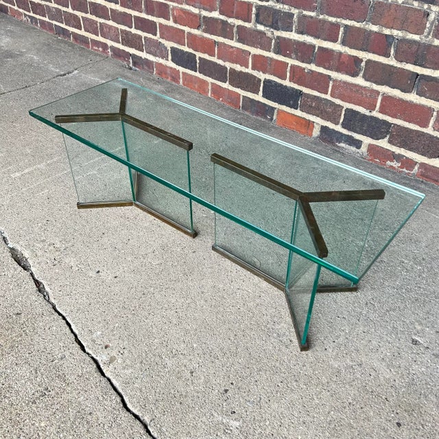 Mid 20th Century Pace Brass and Glass Coffee Table For Sale - Image 5 of 10
