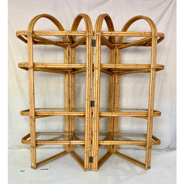 Vintage Rattan Folding Etagere Chairish