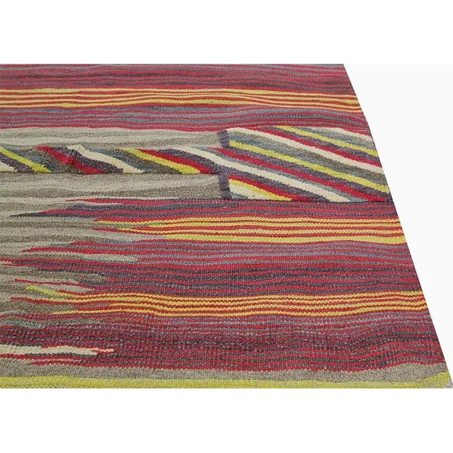 Handwoven Scandinavian Style Persian Kilim Area Rug 4′ × 5'8″ For Sale - Image 4 of 7