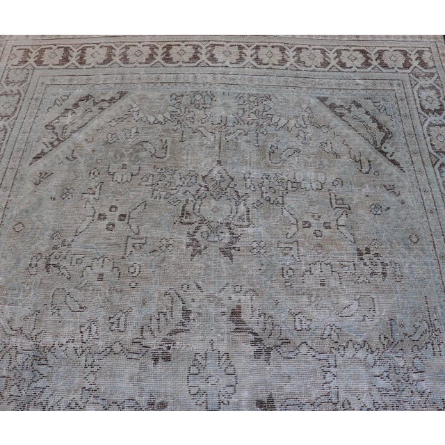 Mid 20th Century Vintage Persian Mahal Rug With Sub-Geometric Design With Small Medallion For Sale - Image 4 of 13