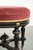 Black Antique English Stool with Red Fabric Seat and Black Wooden Base with Gold-Colored Details For Sale - Image 8 of 12