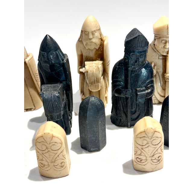 Mid 20th Century Set of 32 Vintage Isle of Lewis Chess Pieces For Sale - Image 5 of 17