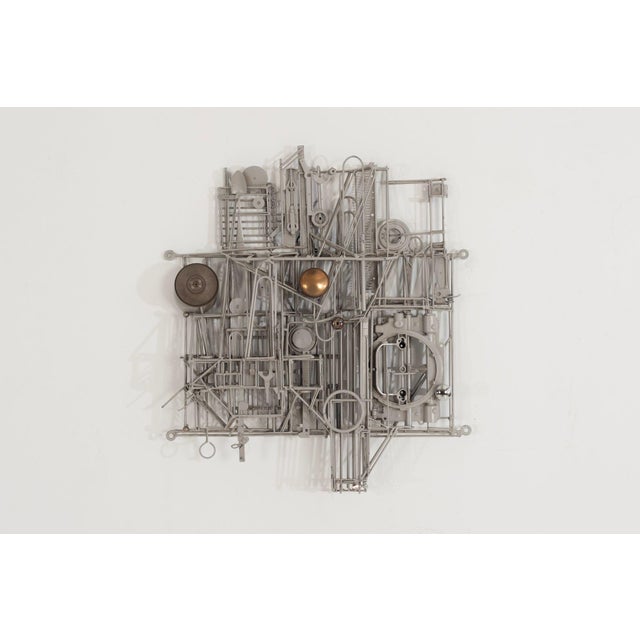 Max Neufeldt Metal Collage – Assemblage Sculpture Dimensions: 25"high x 22.50" wide 4.25" deep Condition: Very good...