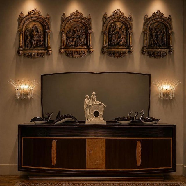 Vintage Italian Palmette Sconces, 1990s, Set of 4 For Sale - Image 3 of 10