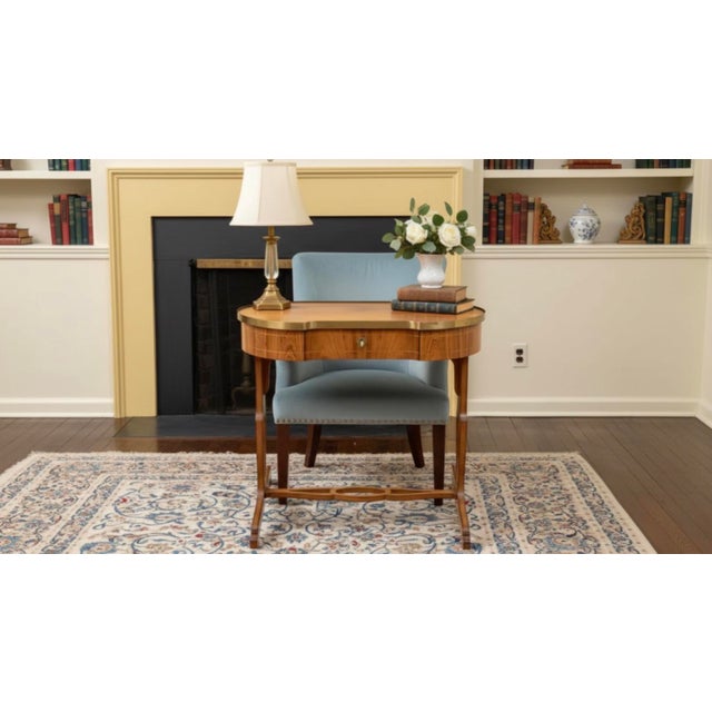 Mid-Century Baker Furniture Regency Rosewood Kidney Desk With Solid Brass Gallery Banding For Sale - Image 16 of 16