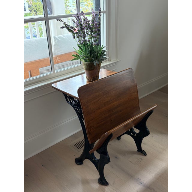 Antique Cast Iron & Wood School Desk For Sale In Nashville - Image 6 of 8