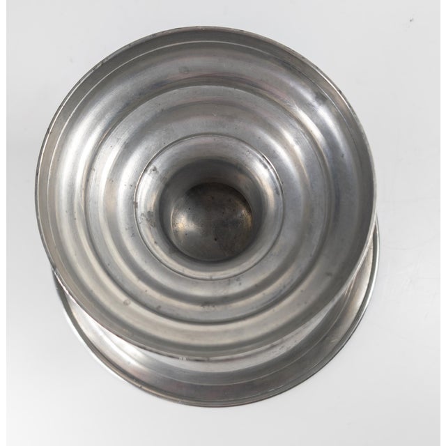 Gray 20th Century Turned Decorative Pewter Centerpiece Bowl For Sale - Image 8 of 11