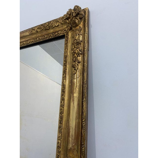 Antique French Napoleon Gold Leaf Mirror, 1870s For Sale - Image 11 of 16