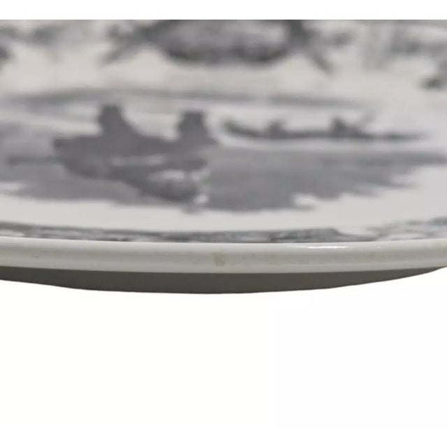 White Mid 20th Century Villeroy & Boch La Chasse Le Retour Dinner Plate Discontinued Toile Hunting For Sale - Image 8 of 10