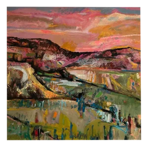 Jean Krille, Landscape 106, Oil on Masonite, 1989