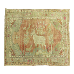 Zabihi Collection Pictorial Turkish Deer Pictorial Animal Rug