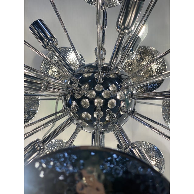 Metal Contemporary Italian Hand-Made Brass Cap Sputnik Chandelier For Sale - Image 7 of 10