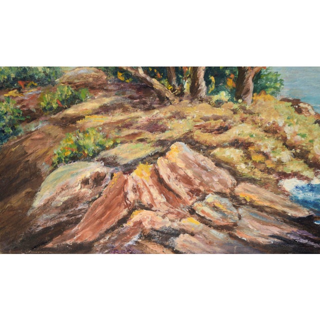 American Monterey Cypress - Carmel by the Sea California Seascape in Oil on Canvas by E Holton For Sale - Image 3 of 8