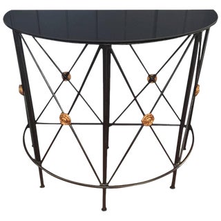 Mid-Century Neoclassical Demilune Console For Sale