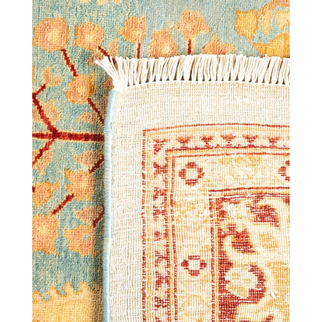 2000 - 2009 Eclectic, One-of-a-Kind Hand-Knotted Area Rug - Light Blue, 7' 10" x 10' 3" For Sale - Image 5 of 8