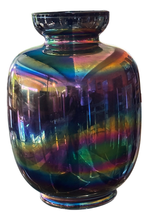 Iridescent Murano Glass Vase by Sergio Asti for Venini, 1980s