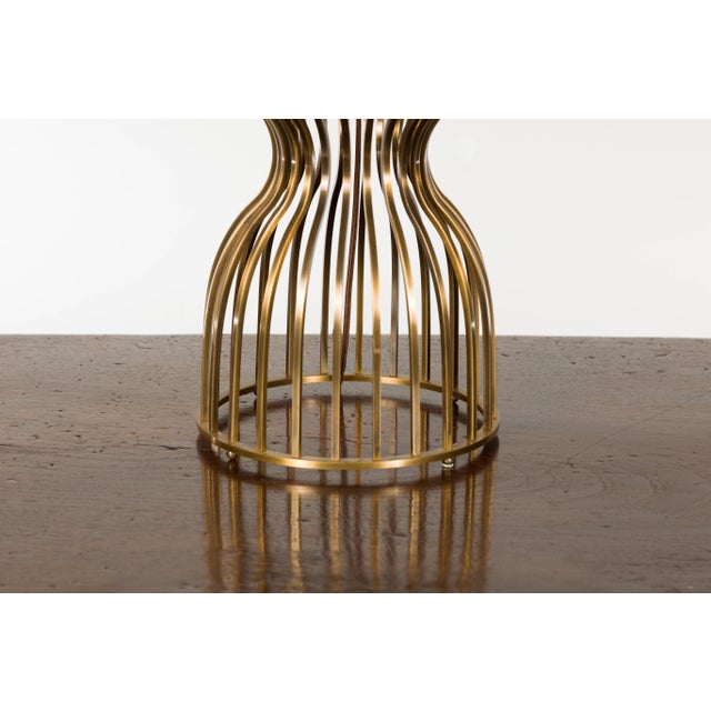 Mid 20th Century Italian Brass Hourglass Shaped Single Light Lamp, US Wired For Sale - Image 12 of 12