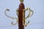 1990s Traditional Vintage Mahogany Coat Tree With Brass Pineapple Finial Attributed to the Bombay Company For Sale - Image 5 of 8