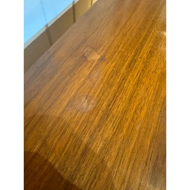 MCM Vintage Walnut Lowboy Dresser With 9 Drawers and Bow Tie Pulls For Sale - Image 12 of 12