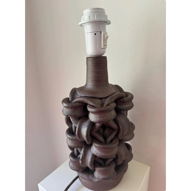 Danish Studio Pottery Ceramic Lamp, 1960s For Sale - Image 3 of 9