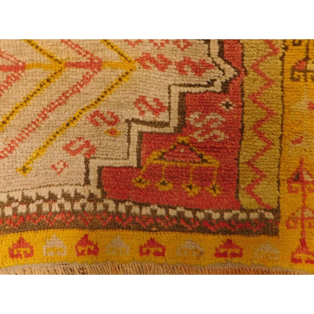 Antique Oushak Saf Prayer Rug 3'2"x 6'10" For Sale - Image 9 of 13