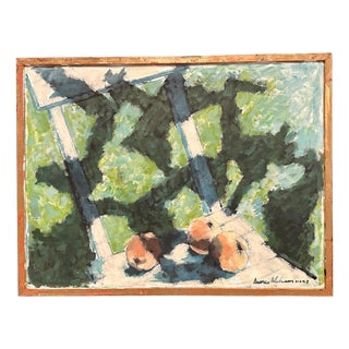 Sune Alehammar, Peaches on Chair, 1960s, Oil Painting on Canvas, Framed For Sale